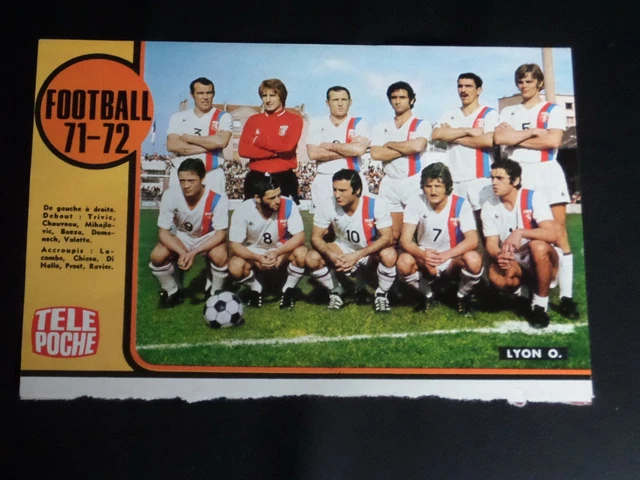 OL LYON 1971-1972 Page Clipping TELE POCHE Equipes FRANCAISES
