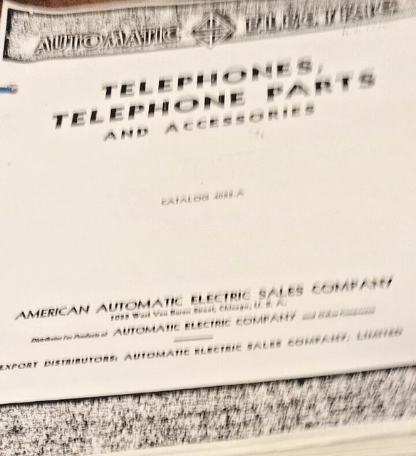 REIMPRESIÓN DE UN catálogo de teléfonos eléctricos automáticos 1937
