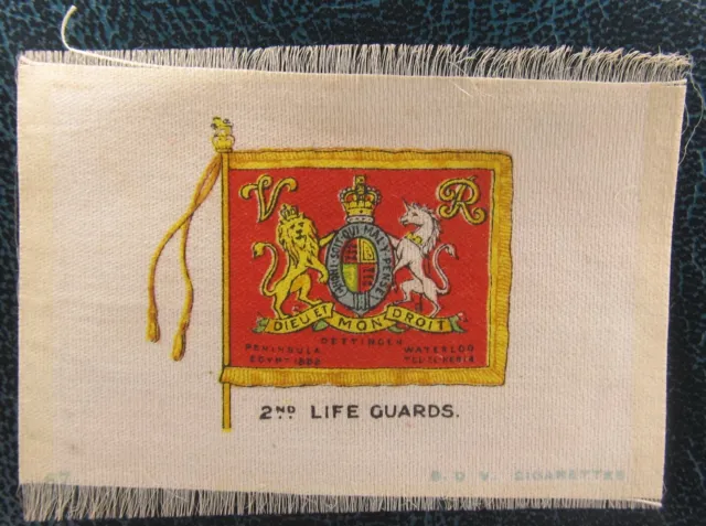 BDV Zigarette Seide Karte WW1 Militär 2. Lebenswächter Armee Regimentsbanner