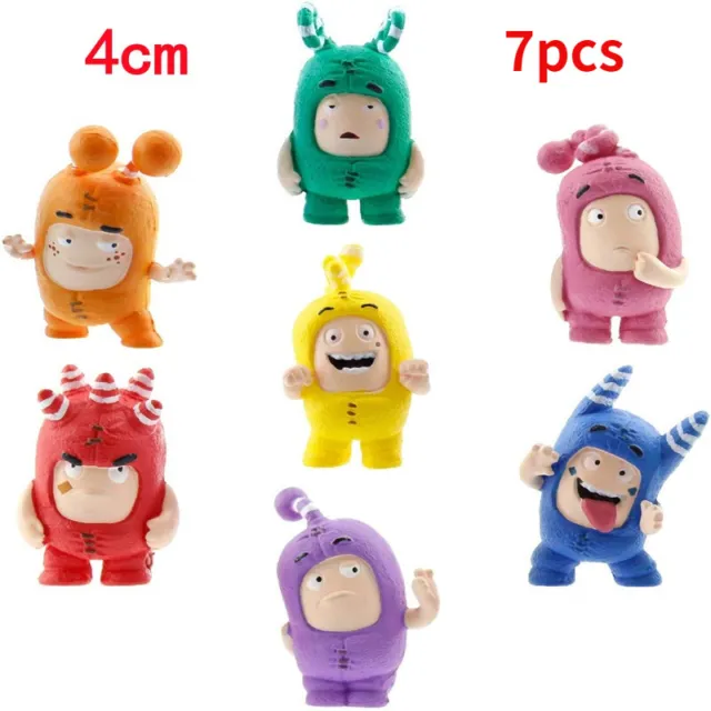 7pcs Cartoon Oddbods Action Figures Cake Toppers Doll Set Kids Boy Girl Toy Gift