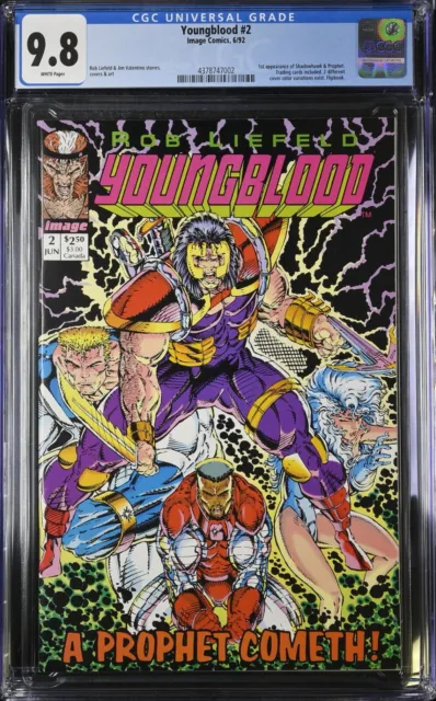 Youngblood #2 CGC 9.8 Pink Logo Variant Image 1992 - 1st PROPHET & SHADOWHAWK