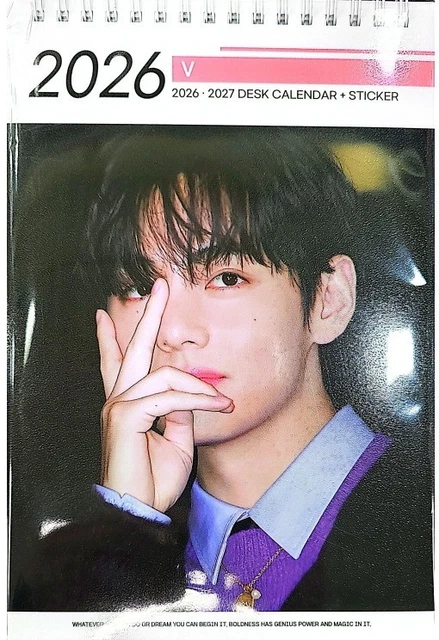 BTS V PHOTO Calendar 2026 &amp; 2027 K-POP 2026.01-1 £25.20 - PicClick UK