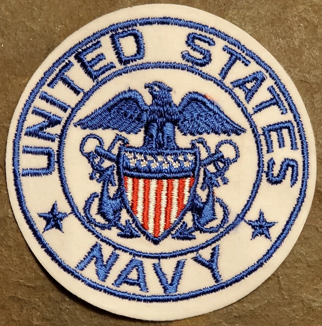 US NAVY USN "UNITED STATES NAVY" PATCH Sew on Patch" Blue letters