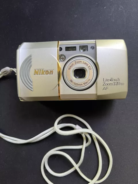 Nikon Lite Touch Zoom 120 ED AF Gold Point & Shoot 35mm Film Camera New battery