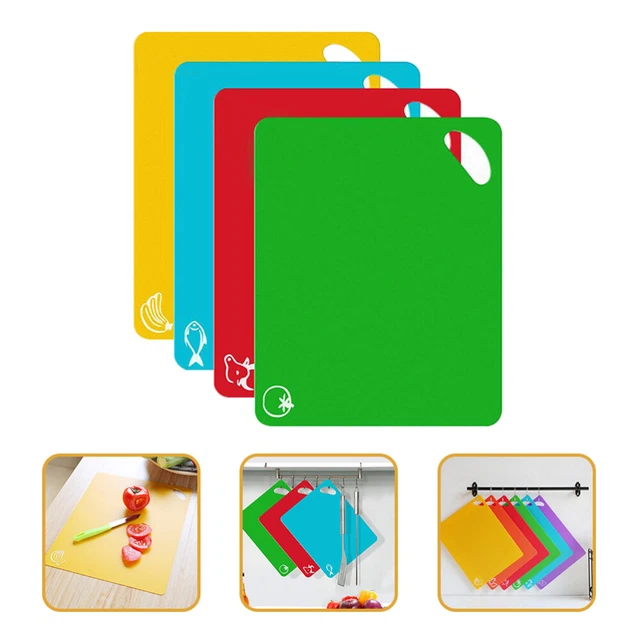 4 piezas tabla de cortar de plástico encimera bloque de corte de cocina flexible
