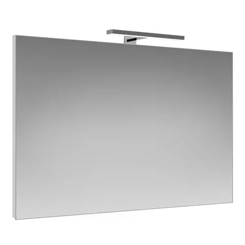 Specchio con cornice in PVC a muro minimalista 120 100 80 cm e lampada LED 30 60