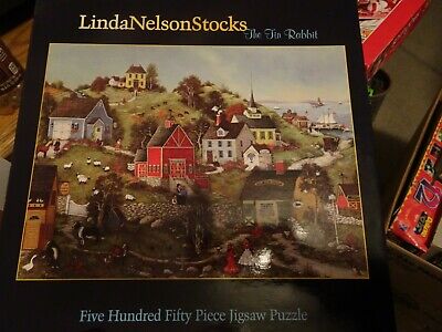 LINDA NELSON STOCKS - The Tin Rabbit - 550 PIECE PUZZLE - 24x18"EUC COMPLETE