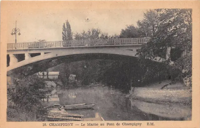 Cpa 94 Champigny La Marne Au Pont De Champigny