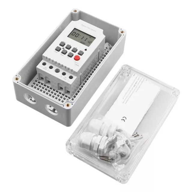 Interruttore timer digitale 25A 220VAC con grado antipioggia IP66 per uso esterno