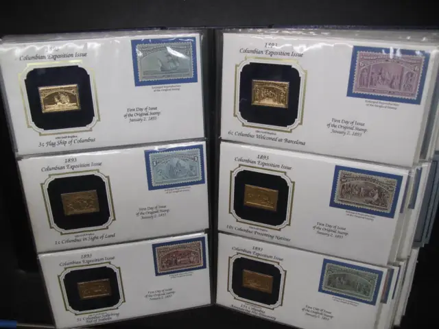 Large Golden Replicas Of The US Classic Stamps 100 Covers With Fact Cards