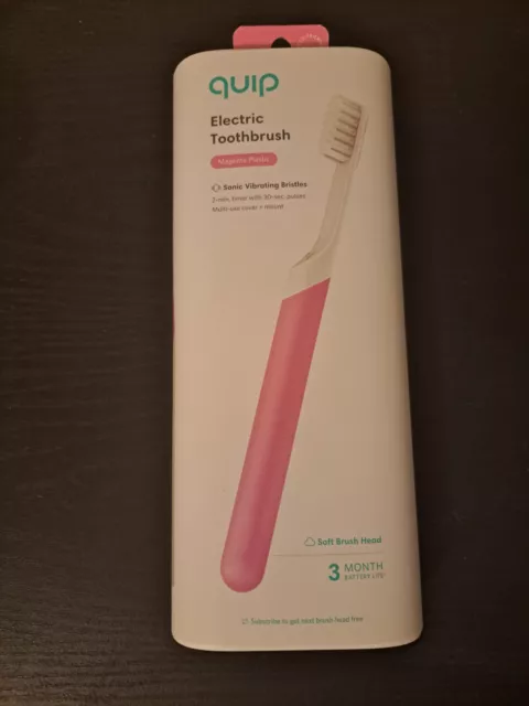 Quip Smart Electric Pink Toothbrush Sensitive Sonic Vibrations