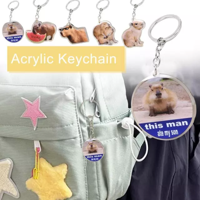 Acrylic Cute Capybara Pendant Keychain Acrylic Hanging-Charm New Keyring E0L1