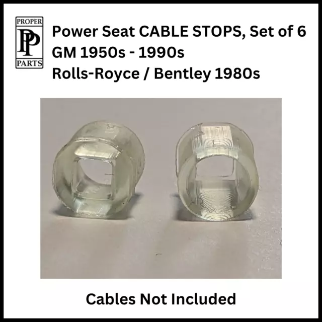 Power Seat CABLE STOPS Set of 6 GM 1950s-90s, Rolls-Royce 80s Crimp Stay Ferrule