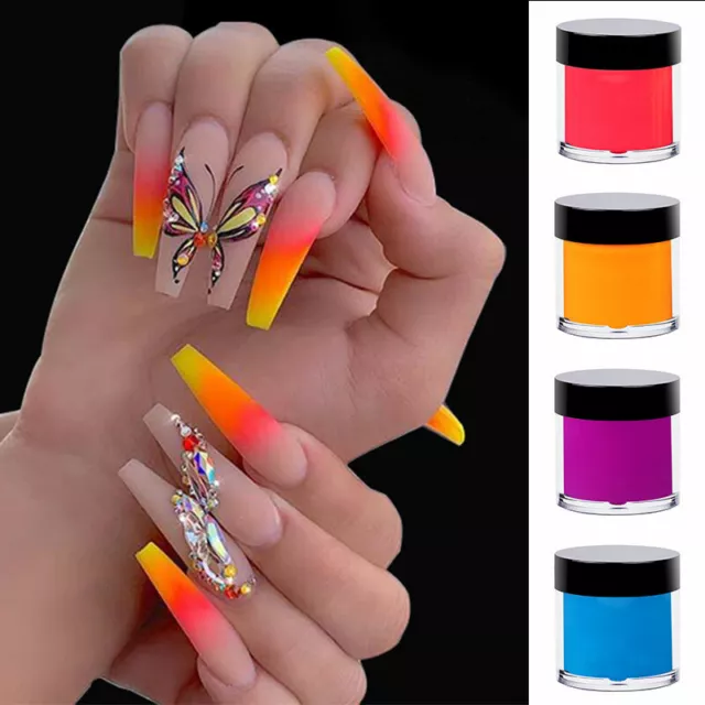 Nail Art polvo acrílico esmalte de uñas pigmentos de neón polvo de cristal decoraciones 5-