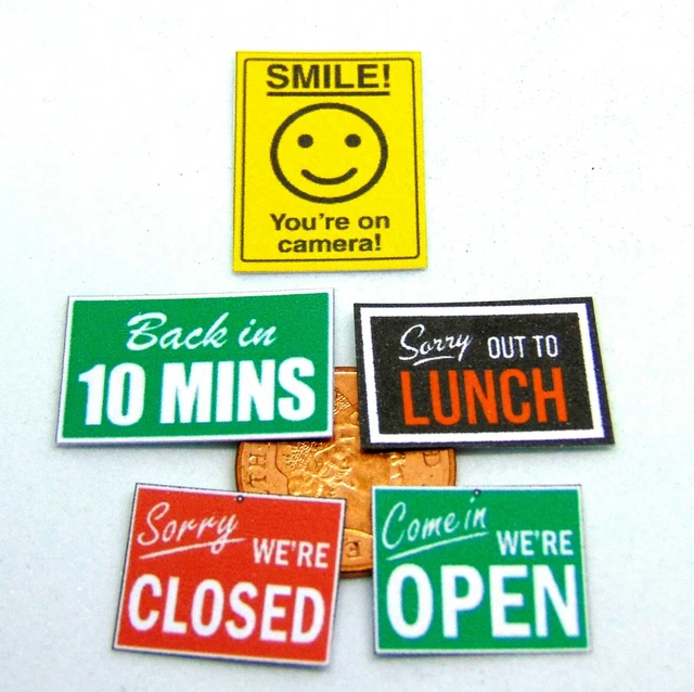 EVERYDAY USAGE AND Safety Signs Tumdee 1:12 Scale Dolls House Miniature ...