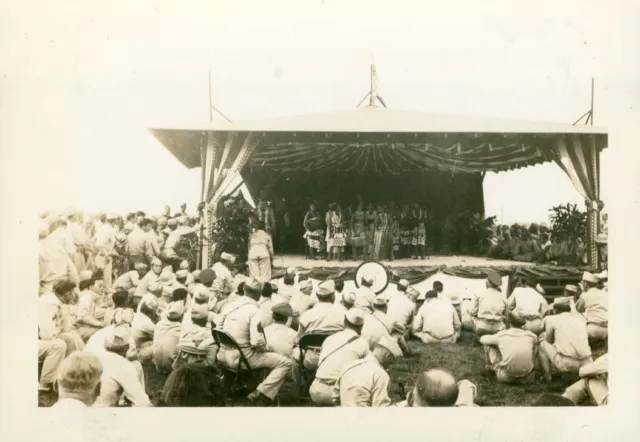Oct 1942 WWII Schofield Barracks Hula Show Hawaii Photo 1st Year Anniversary