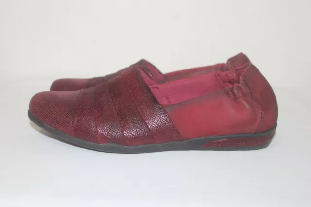 EARTH Marsala Red Burgandy Leather Women's Loafers Slip On Comfort Shoes 8.5 B