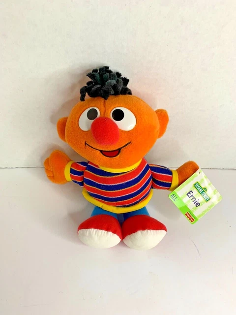 New Fisher Price Sesame Street Ernie Doll Plush Stuffed Animal Toy 10.5 in Tall