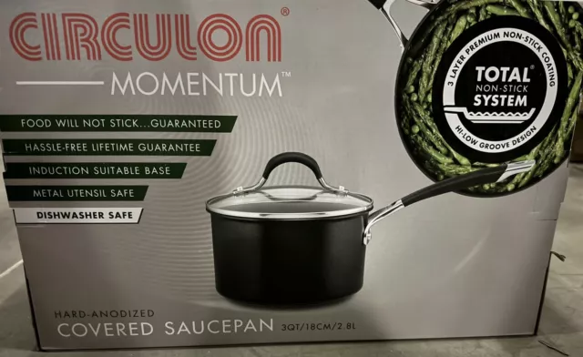 Circulon Momentum Hard Anodised Aluminium Saucepan 2.8Ltr 18cm Induction #3