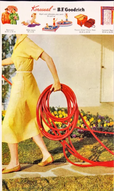 1955 B.F. Goodrich Koroseal Garden Hose Vintage Print Ad Why Men Like This View