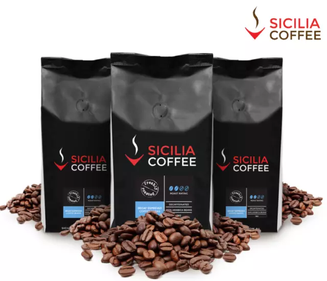 3kg Sicilia Coffee DECAF Fresh Coffee Beans, 100% Arabica, Great Taste