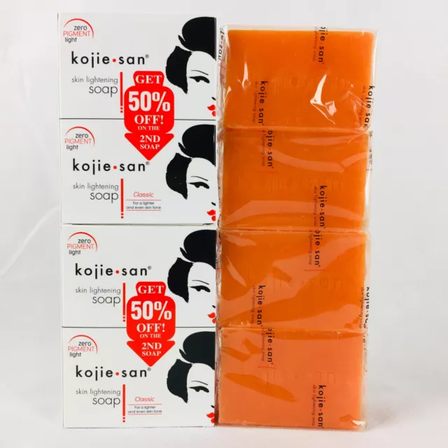 Kojie San Skin Lightening Kojic Acid Soap Genuine 135g x 4 Bars