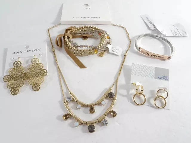 Ann Taylor LOFT Nordstrom American Eagle Outfitter Jewelry Set 5 NWT 150 Value