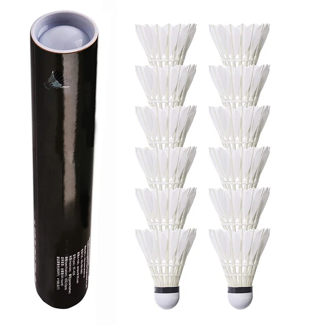 Badminton Goose Feather Shuttlecocks Stable and Durable High-Speed, 12 Pack Badminton Goose Feather Shuttlecocks Stable and Durable High-Speed, 12 Pack