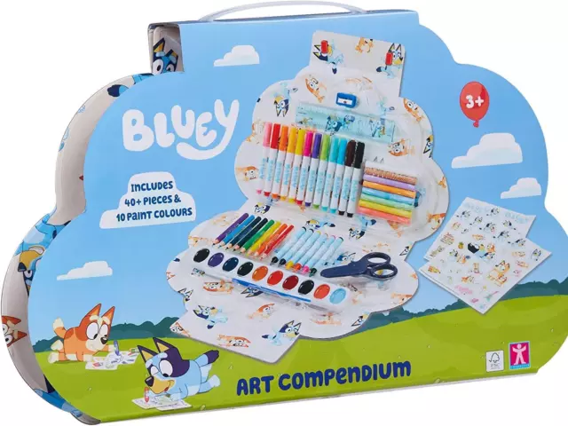 NEW Bluey 50 Piece Art Compendium Carry Case