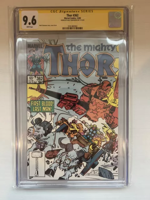 The Mighty Thor 362 CGC 9.6 SS Signed Walt Simonson 1985 Marvel Death of Skurge
