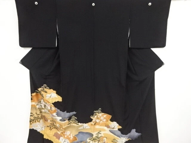 84222# Japanese Kimono / Tomesode / Bridge & Carriage