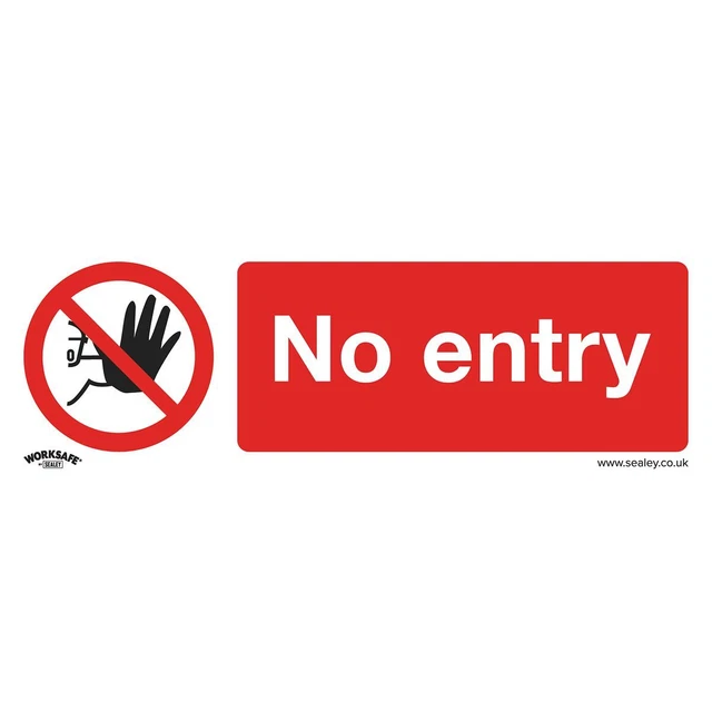 Sealey SS14V1 Interdit Sécurité Signe - No Entry - Vinyle Autocollant