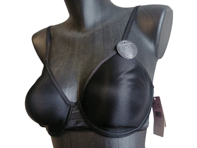 SOUTIEN GORGE VINTAGE Barbara , en velours noir , guipure jaune vieil