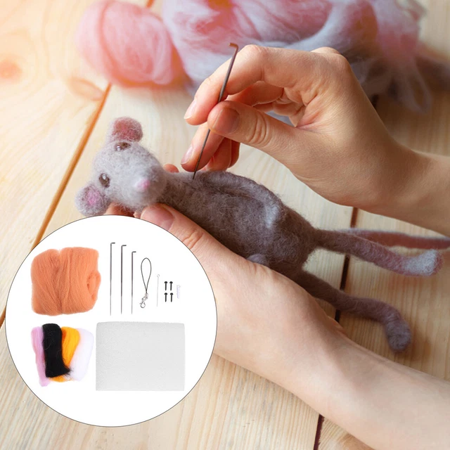 1 juego Needle Felting Starter Kit fieltros Lovely Dog Kit accesorios de fieltro de lana