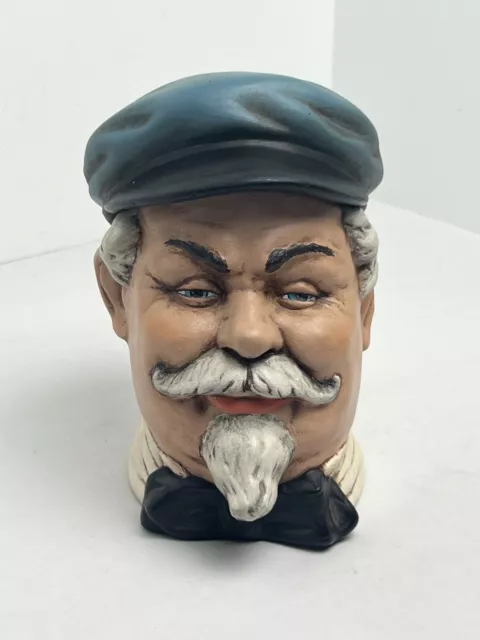 Vtg Ceramic Painted Cigar Pipe Tobacco Jar Figural Humidor Sherlock Holmes