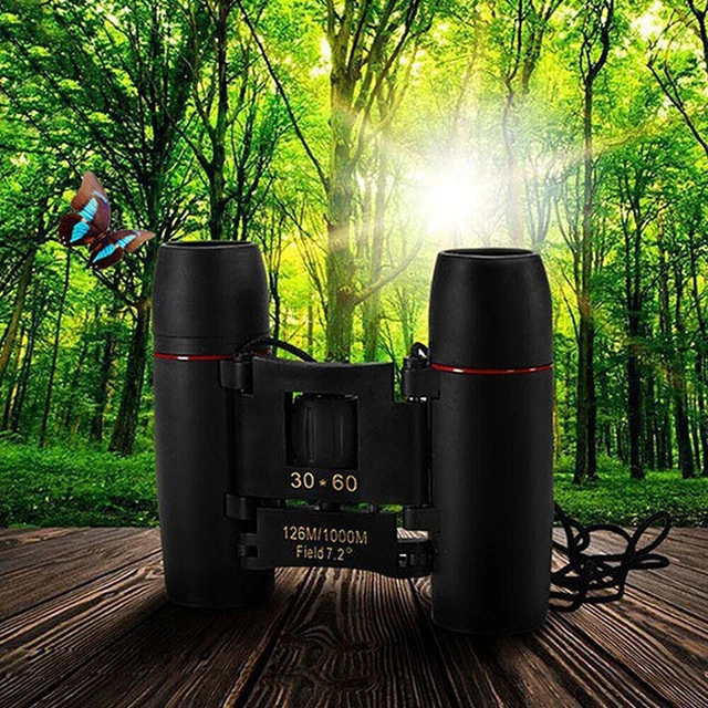 Mini binoculares telescopio de visión nocturna para acampar 30 x 60 zoom