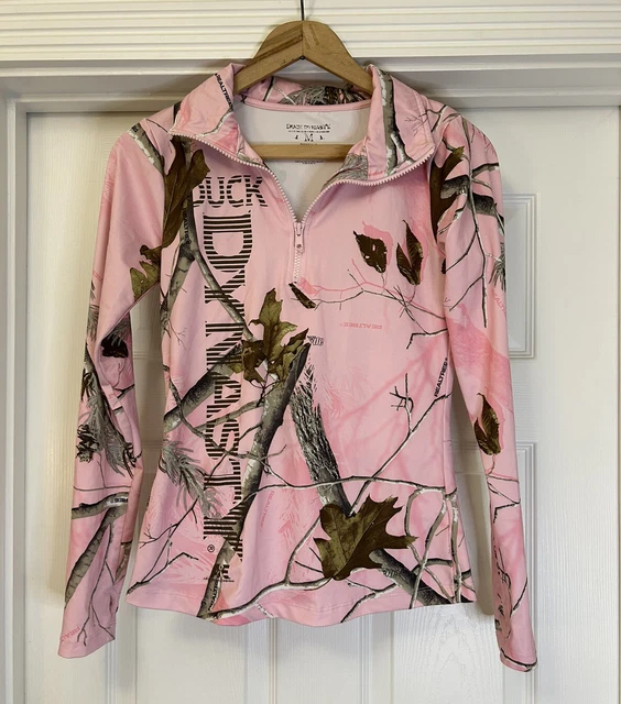 REALTREE Duck Dynasty Girls 1/4 Zip Long Sleeve Thumbholes Pullover Size Medium