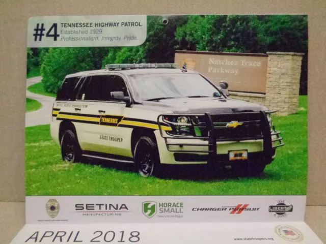 2018 State Police/Hiway Patrol Vehicle Calendar, Spectacular Color Photos, L@@K! 3