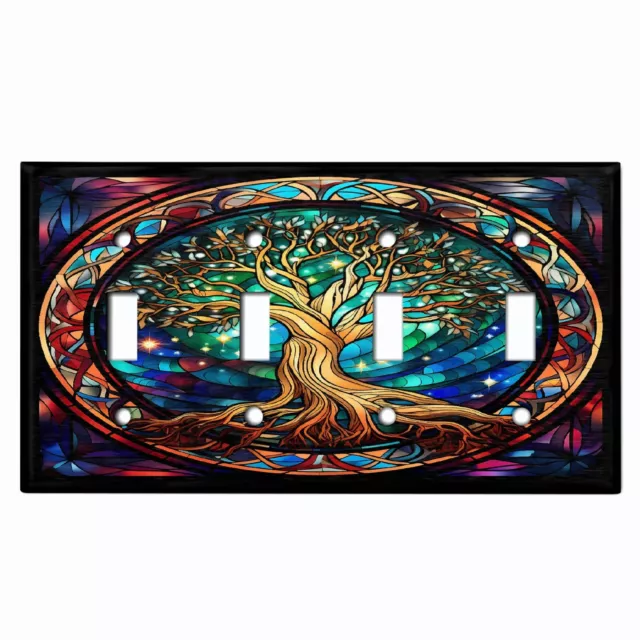 Metal Light Switch Cover Wall Plate Living Room Christmas Tree Of Life XMS030