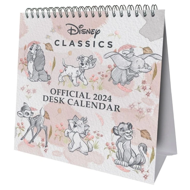 DISNEY CLASSICS 2024 Desk Calendar, Month To View, Official Heritage