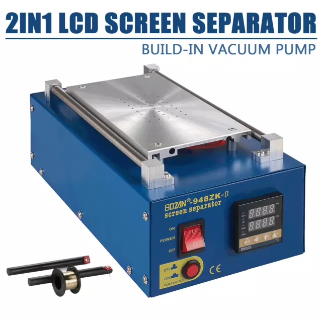 LCD Glass Screen Separator Machine Built-in Vacuum Pump Mobile Phone Repair 2IN1