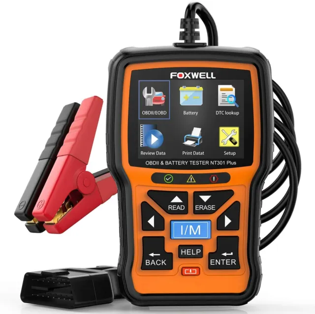 Foxwell NT301 PLUS Car OBD2 Scanner Code Reader 12V Battery Tester Check Engine