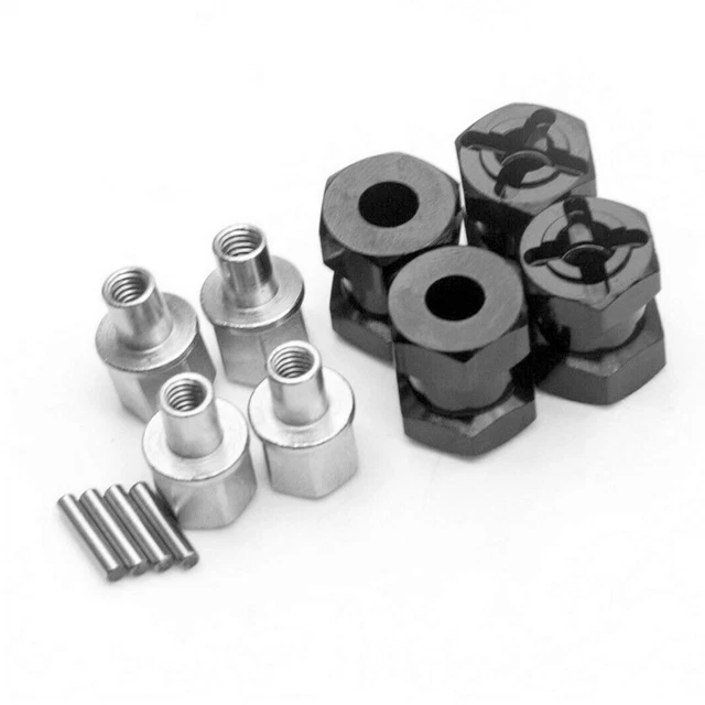 4 Adaptateurs De Moyeu Hexagonaux étendus - Décalage 25 Mm Pour RC 1/10 - Alliage Argenté AXSPEED