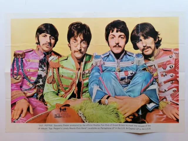 The Beatles Original 1967 Sgt Peppers  Fan Club Souvenir  Poster
