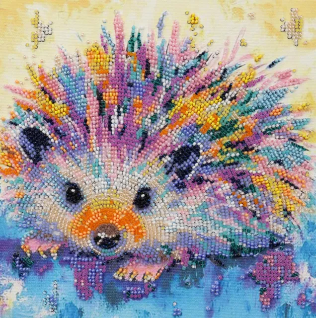 DIY Bead Embroidery Kit "Hedgehog " Beaded Stitching Needlepoint Beadwork