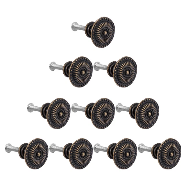 Pomelli Per Mobili In Ceramica Dipinti A Mano - Set Da 10 Pezzi, Grigio E Bianco - Foto 4