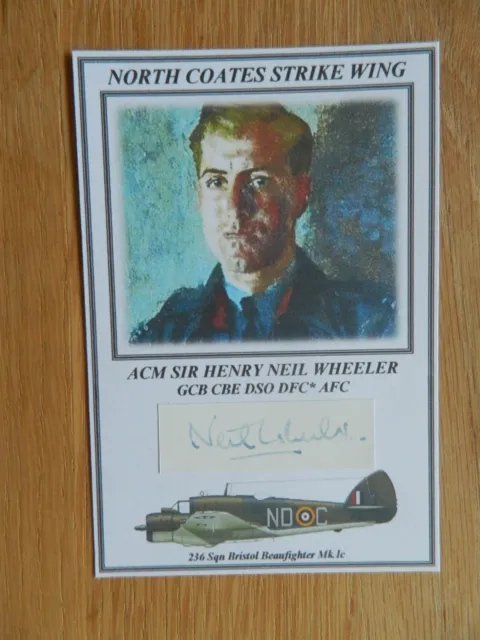 RAF North Coates Strike Wing Booklabel Signed Neil Wheeler DSO DFC AFC