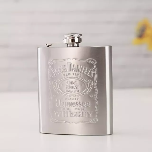 Jack Daniels Old No 7 Stainless Steel 7oz Hip Flask -Whiskey Pocket Liquor Flask 2