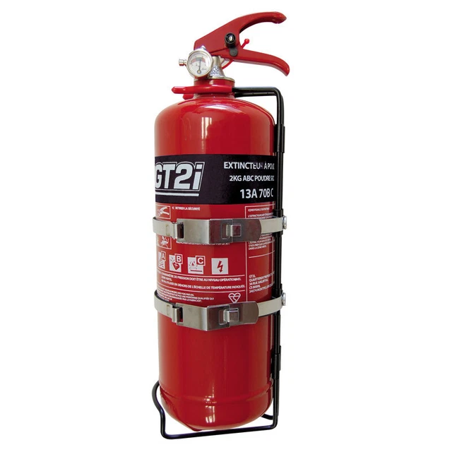 Extincteur main acier mécanique 2Kg poudre