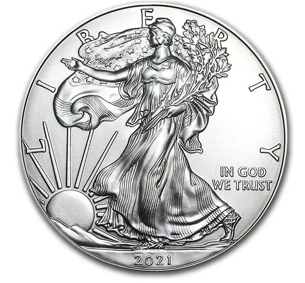 Usa 1 Dollar Silver Eagle Liberty 2021. Type 2.  1 Oz Fine Silver 1 Once Argent